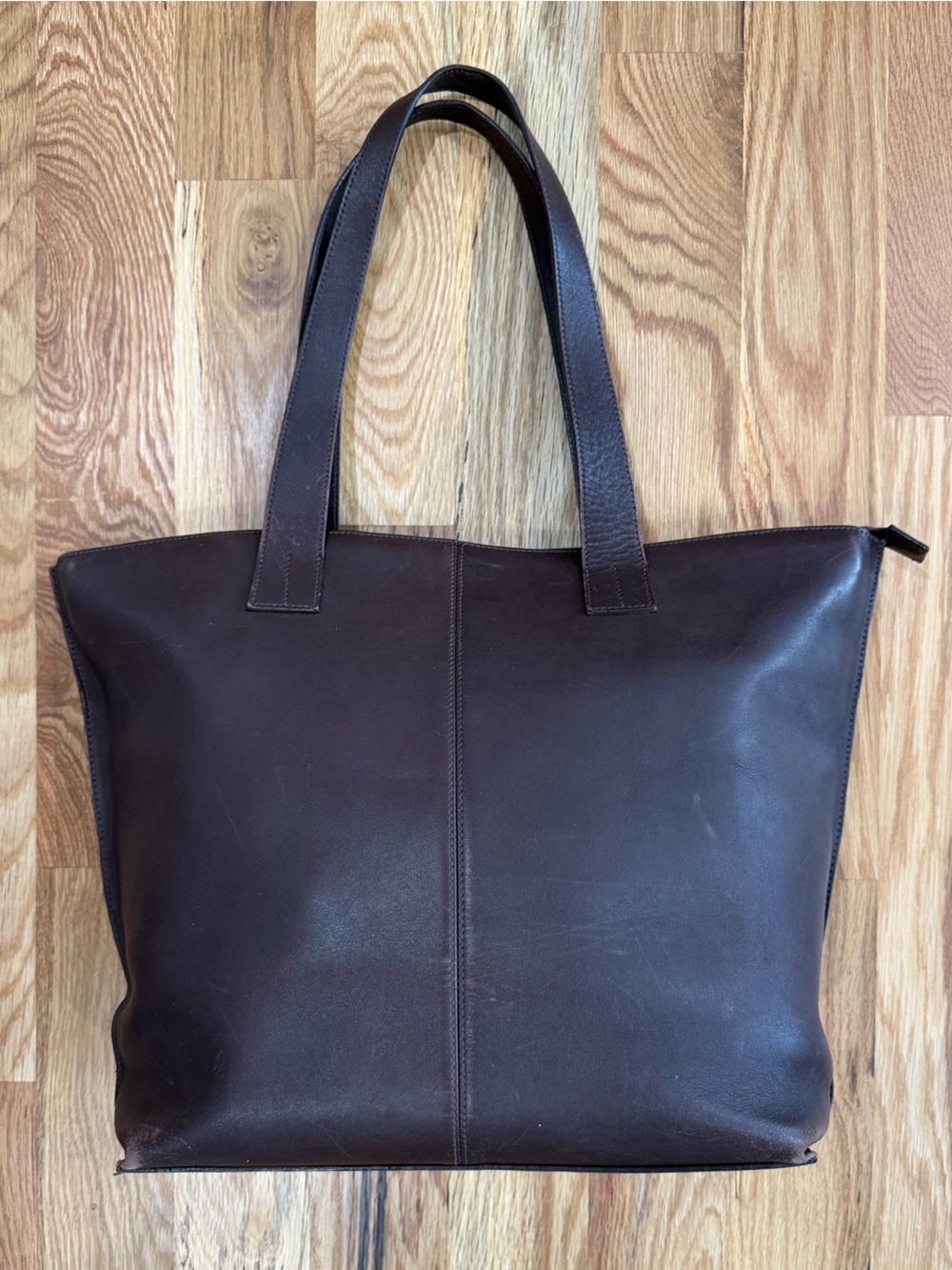 L.L. Bean Leather Zip-Top Tote - Picture 2 of 9